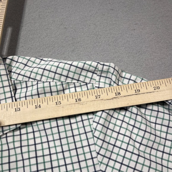 Mizzen+Main Leeward Collection Shirt XL Trim Fit Green Navy Check Performance - Picture 8 of 12